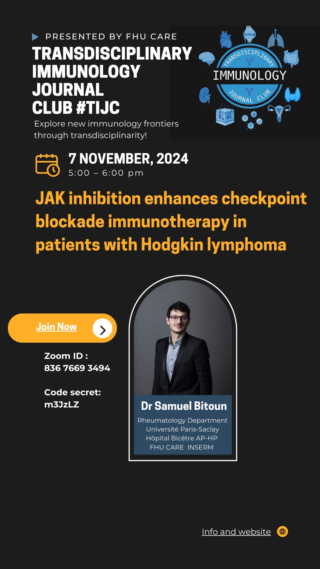 Transdisciplinary Immunology Journal Club #1 JAK inhibition enhances checkpoint blockade immunotherapy in patients with Hodgkin lymphoma