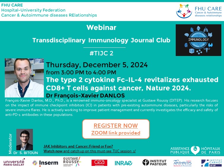 TIJC#2 : The type 2 cytokine Fc–IL-4 revitalizes exhausted CD8+ T cells against cancer, Nature 2024.